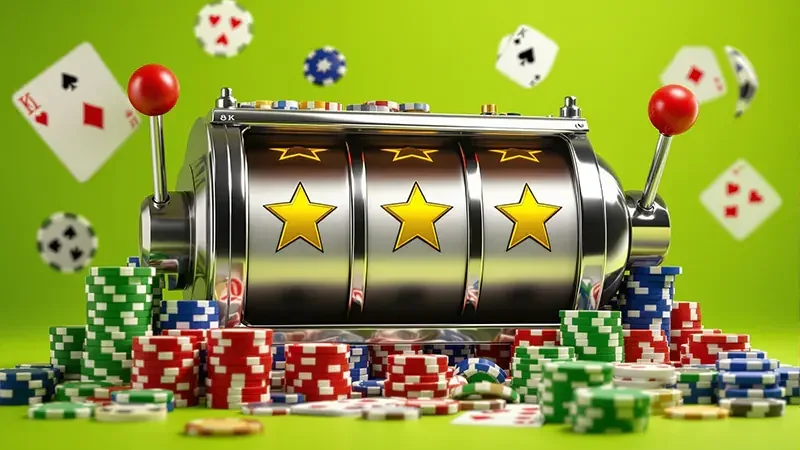 Layar permainan slot mobile dengan reel bercahaya